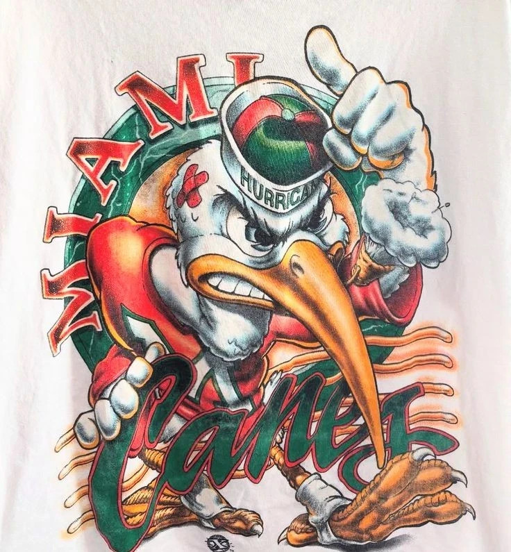 Miami Hurricanes University Football Team 90s Classic T shirt  AN58055