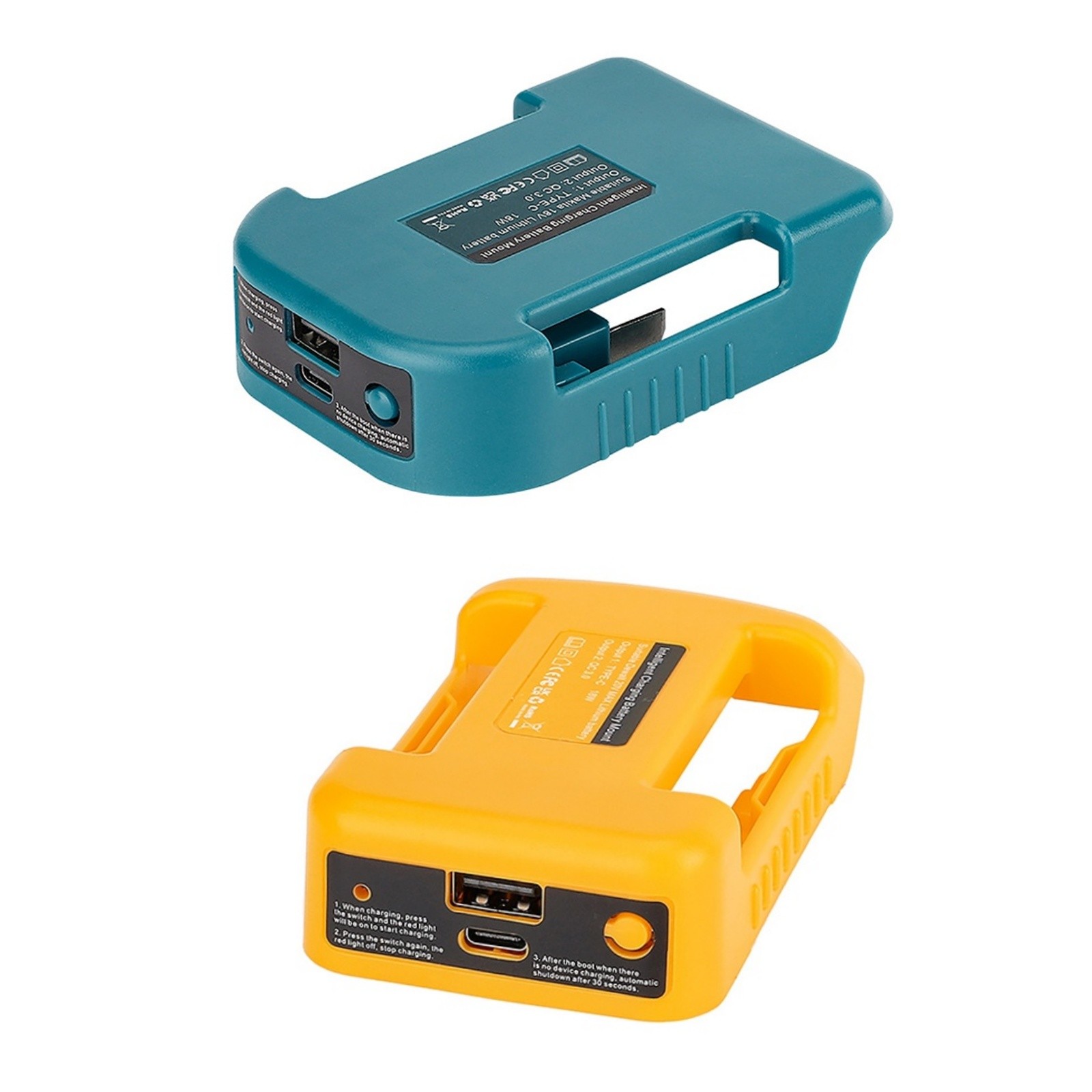 Belt Buckle QC3.0 USB Type-C Charger Adapter for Makita 18-20V Li-ion Battery A