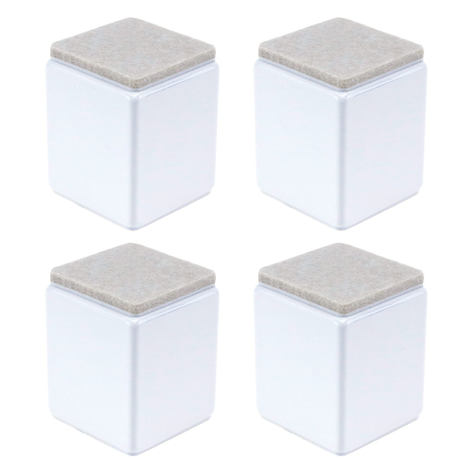 4 PCS White Bed Riser Adhesive Furniture Sofa Lifter 1.57x1.57x2.05 Inch