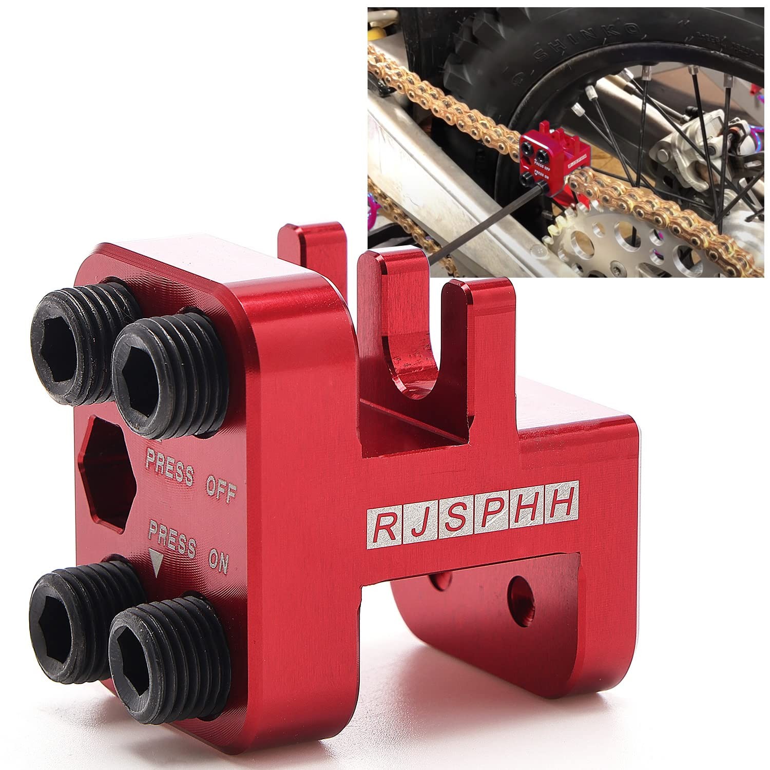 Master Link Press Tool For 520 525 530 Sideplate Motorcycle ATV (Red)