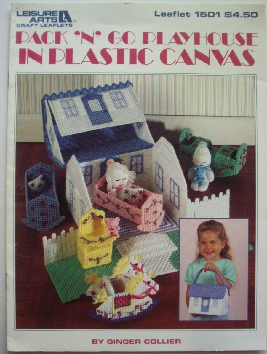 Pack 'n' Go playhouse plastic canvas pattern sock dolly crib seesaw chair house