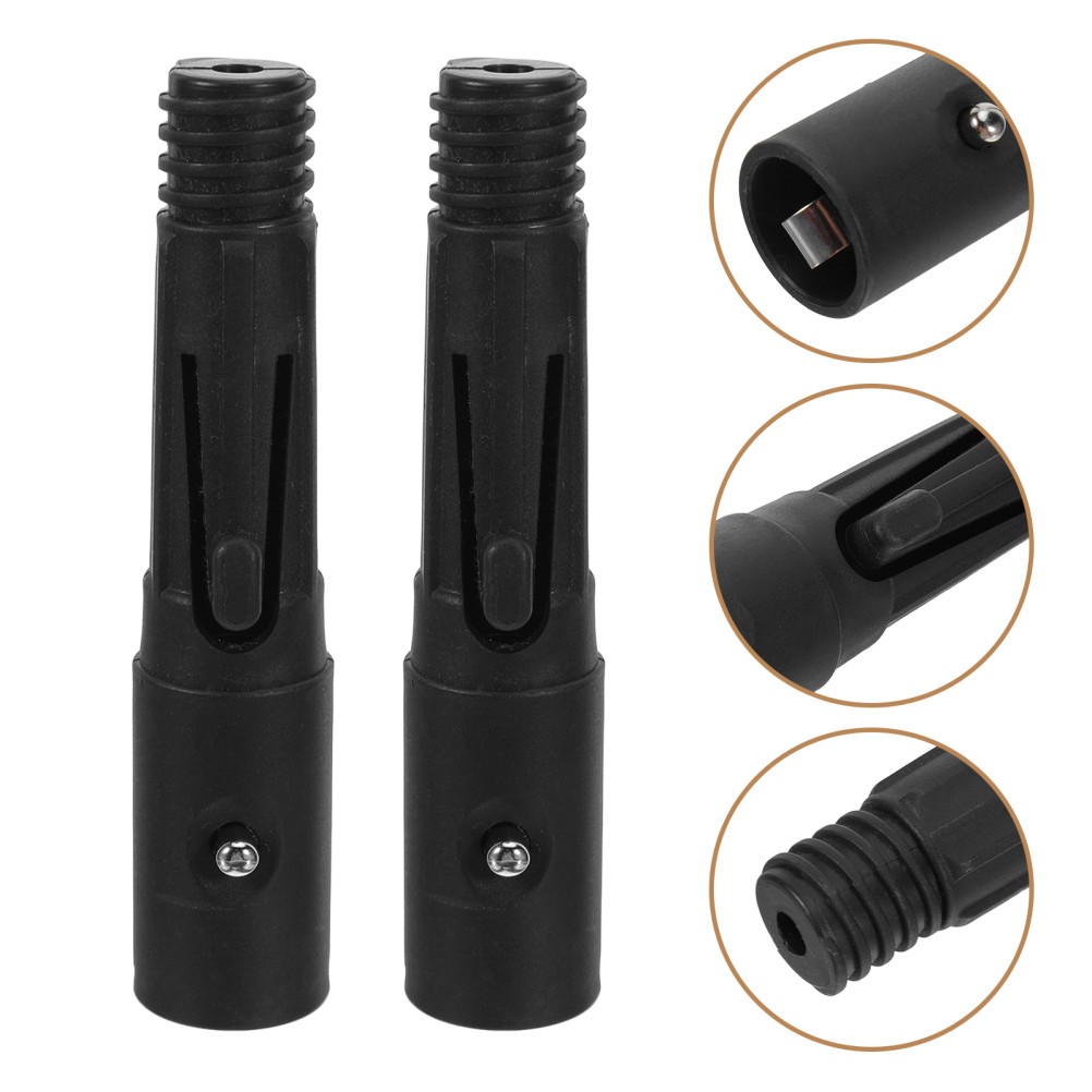 2 Pcs Broom Handle Threaded End Attachments Extension Pole Tip Replacement