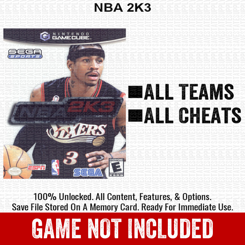NBA 2K3 100% Nintendo GameCube Memory Card Save CHEATS