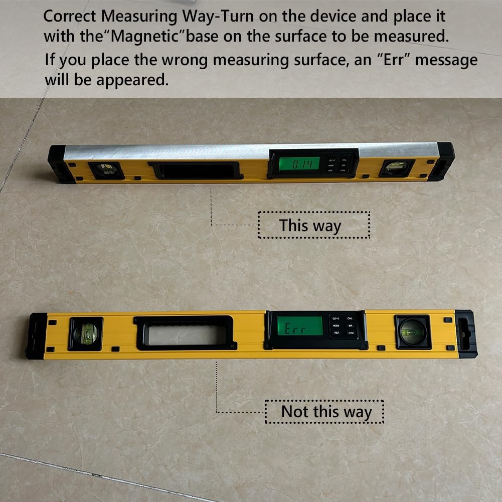 2PM TOOLS 24-Inch Digital Torpedo Level and Protractor | 24 inch, Yellow