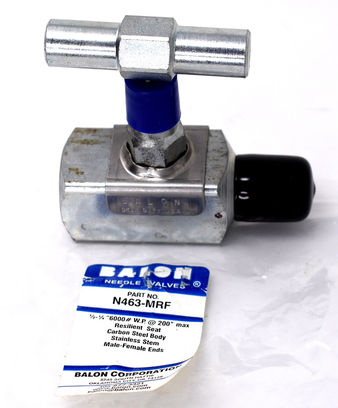 Balon N463-MRF Needle Valve 1/2" Male x 1/4" Female NPT, 6000 psi Resilient New