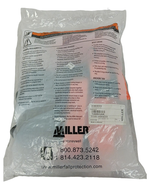 NEW HONEYWELL / MILLER T4500/UAK -Full Body Harness,Titan II SZ: (L/XL)