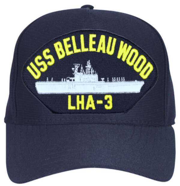 NEW USS Belleau Wood LHA-3 Ships Baseball cap hat. Navy Blue. USA Made
