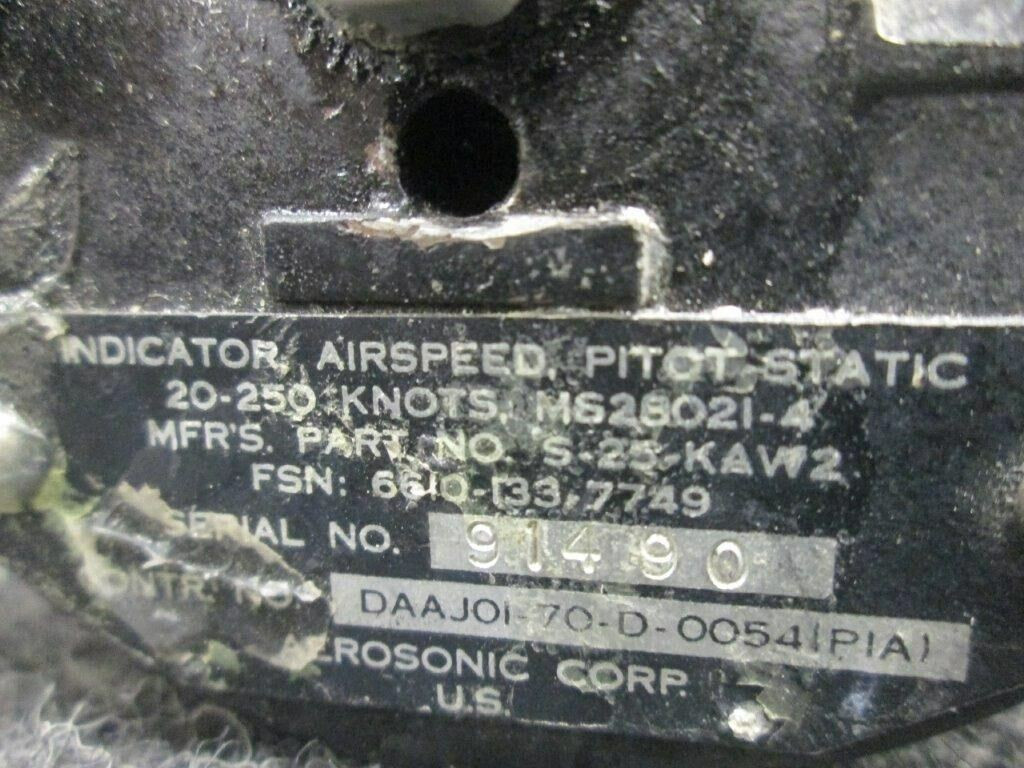 S-25-KAW2 Aerosonic Airspeed Indicator