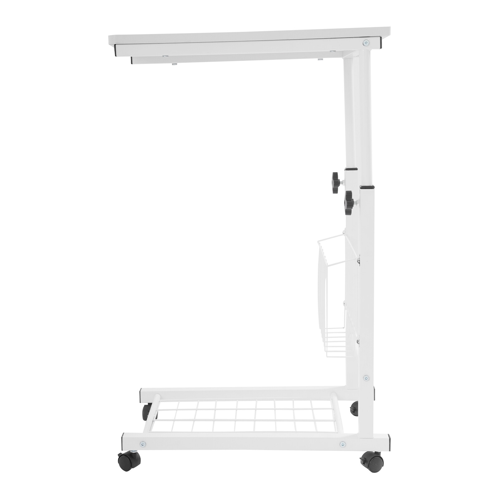 Adjustable Bed Side Table, Side Table with Wheels, Mobile Standalone Table
