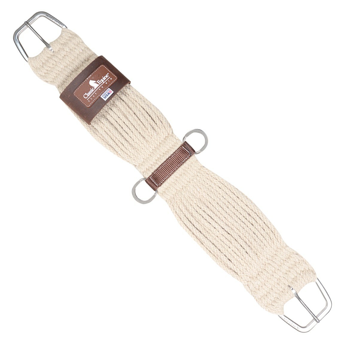 Classic Equine 31-Strand Mohair Blend Straight Western Cinch, Stainless Hardware
