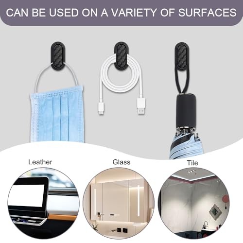 4PCS Car Mini Hooks, Car Dashboard Hooks, Multifunctional Self-Adhesive