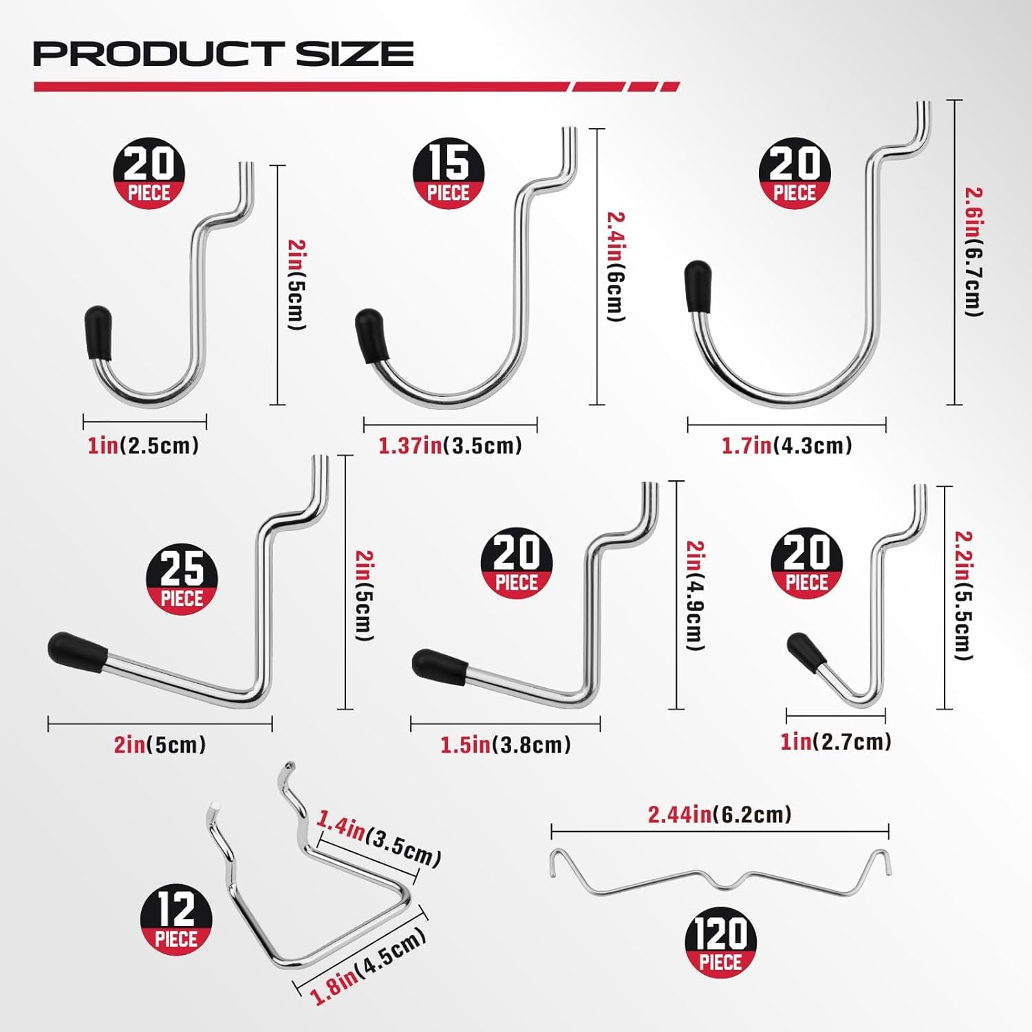 300-Piece Pegboard Hook Set, Pegboard Organizer Accessories for Hanging, Durable