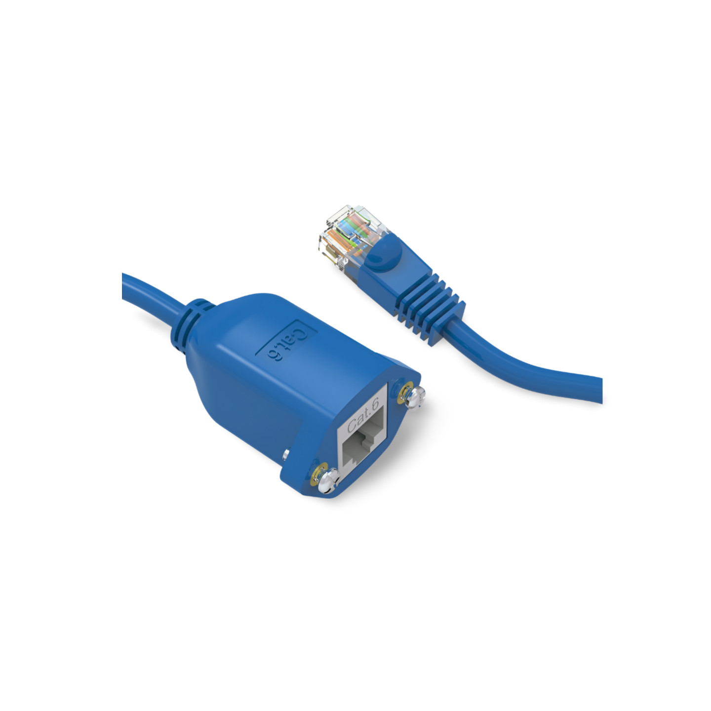 3ft Panel Mount Cat6 Ethernet Cable - Blue
