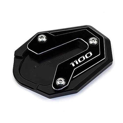 CNC Motorcycle Kickstand Pad Side Stand Enlarge Plate Compatible with Black