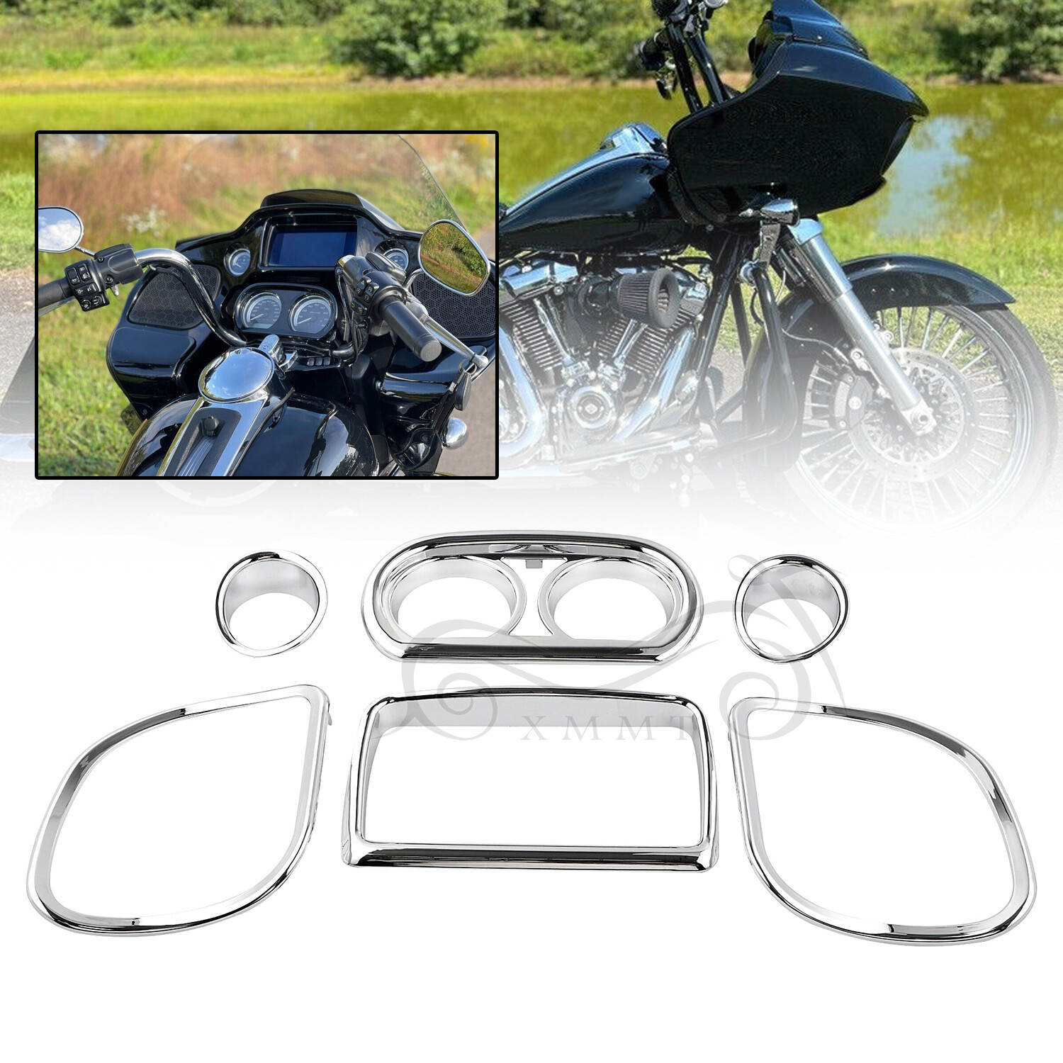 Inner Fairing Speedometer Radio Speaker Trim For Harley Road Glide FLTRX 15-22