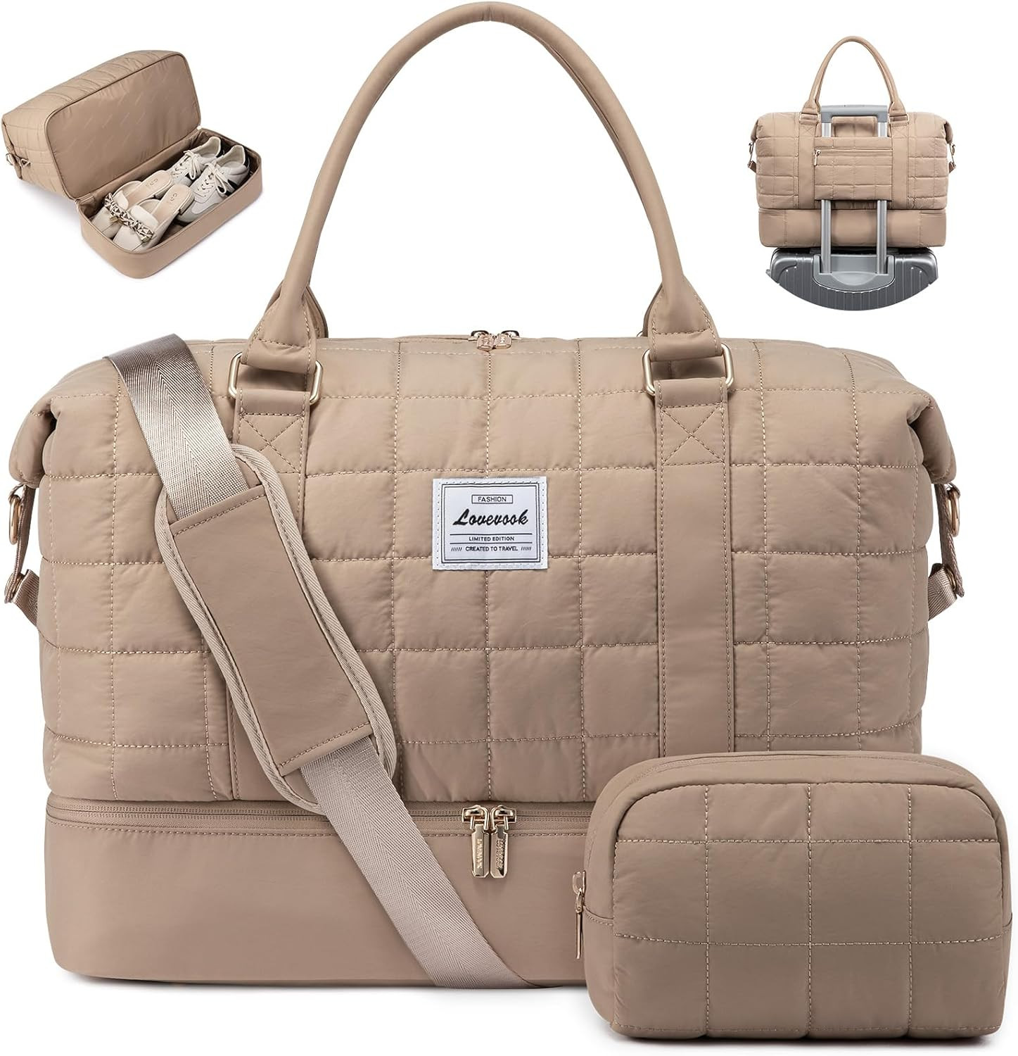 Travel Duffel Bag - Versatile Weekender Bag for Women, Puffer Carry on & Overnig