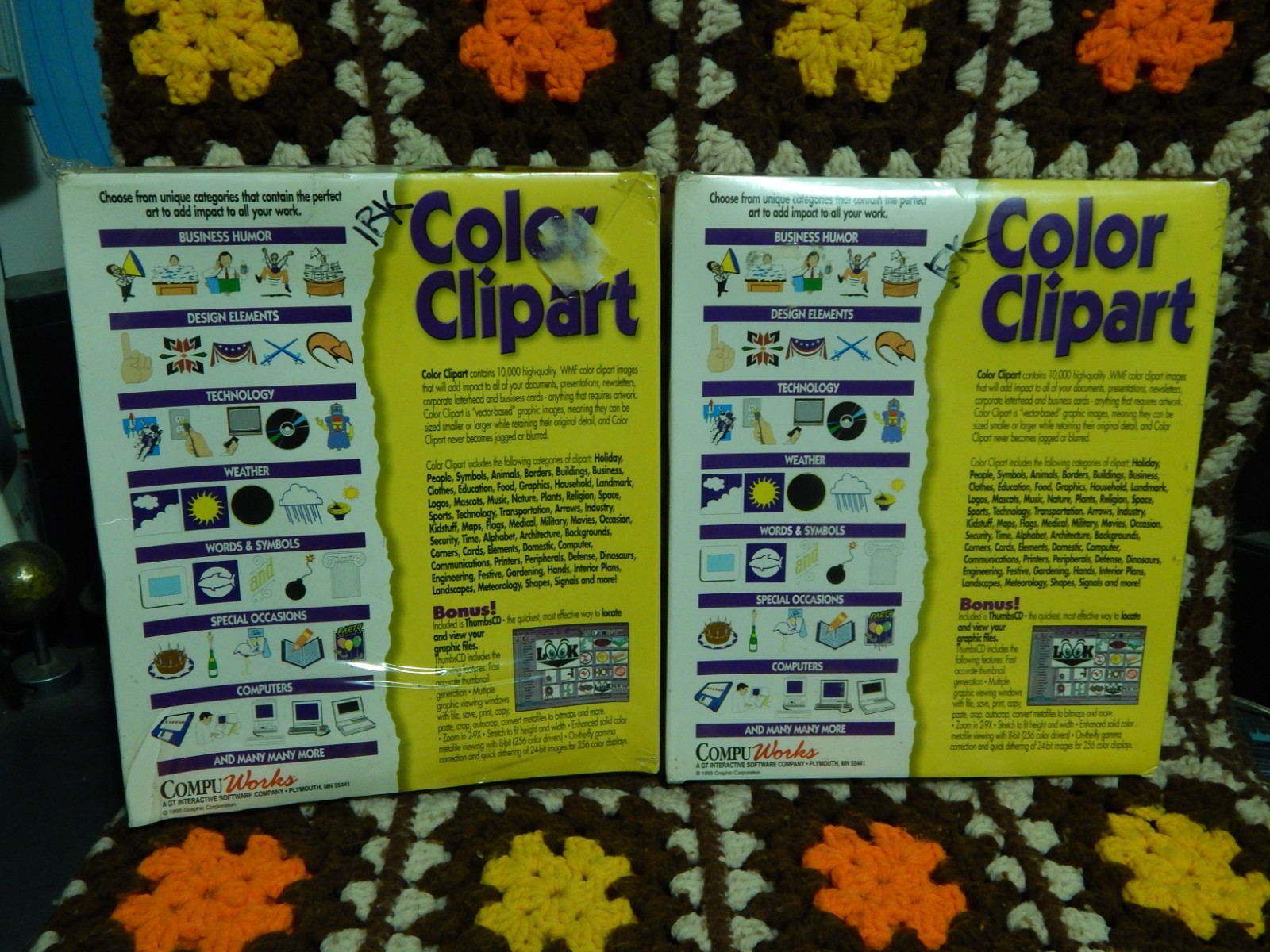 '90s Computer Software (LOT of 4) Microsoft Greetings Workshop + Color Clipart +