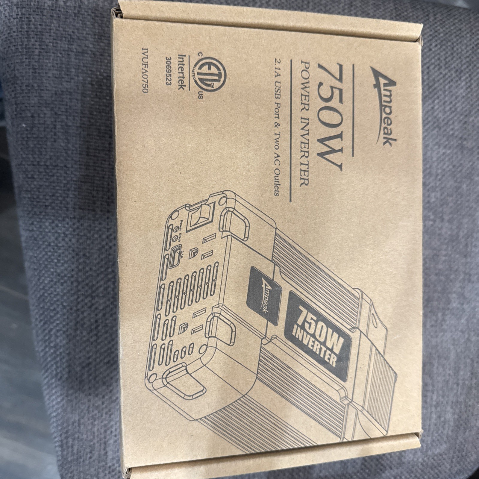 Ampeak - IVUFA0750 - 750W Power Inverter with 2.1A USB Port & 2 AC Outlets