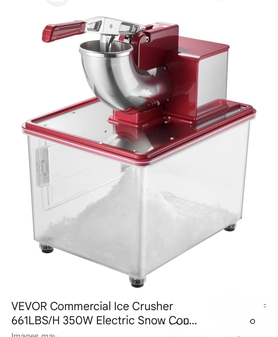 Vevor-110V Commercial Ice Crusher 440LBS/H, 300W Electric Snow Cone Machine
