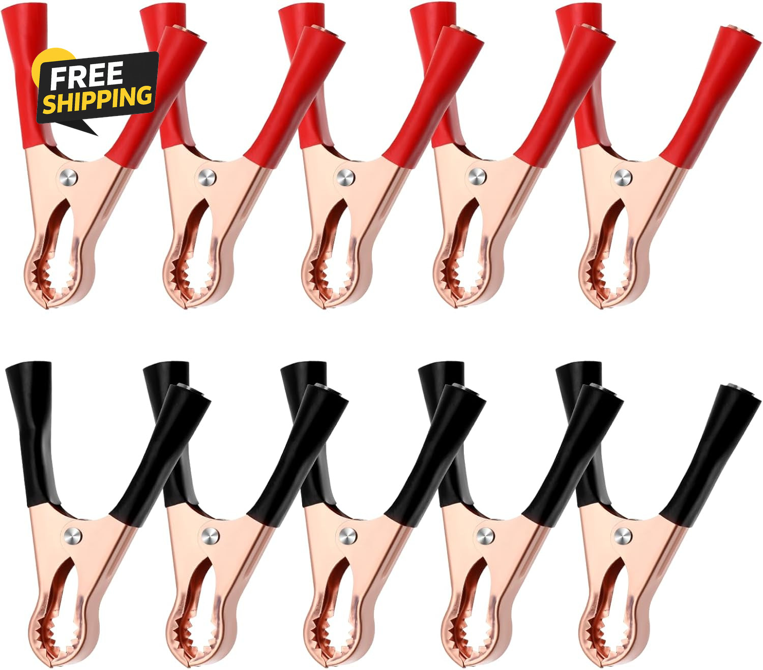 10 Pcs Metal Alligator Clips 50A Insulated Alligator Clips Heavy Duty Clamps