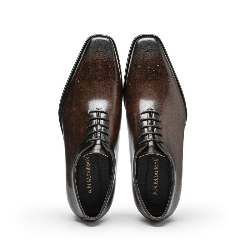 Mens Carved Brogue Real Leather Formal Dress Business Wedding Oxfords Shoes Size