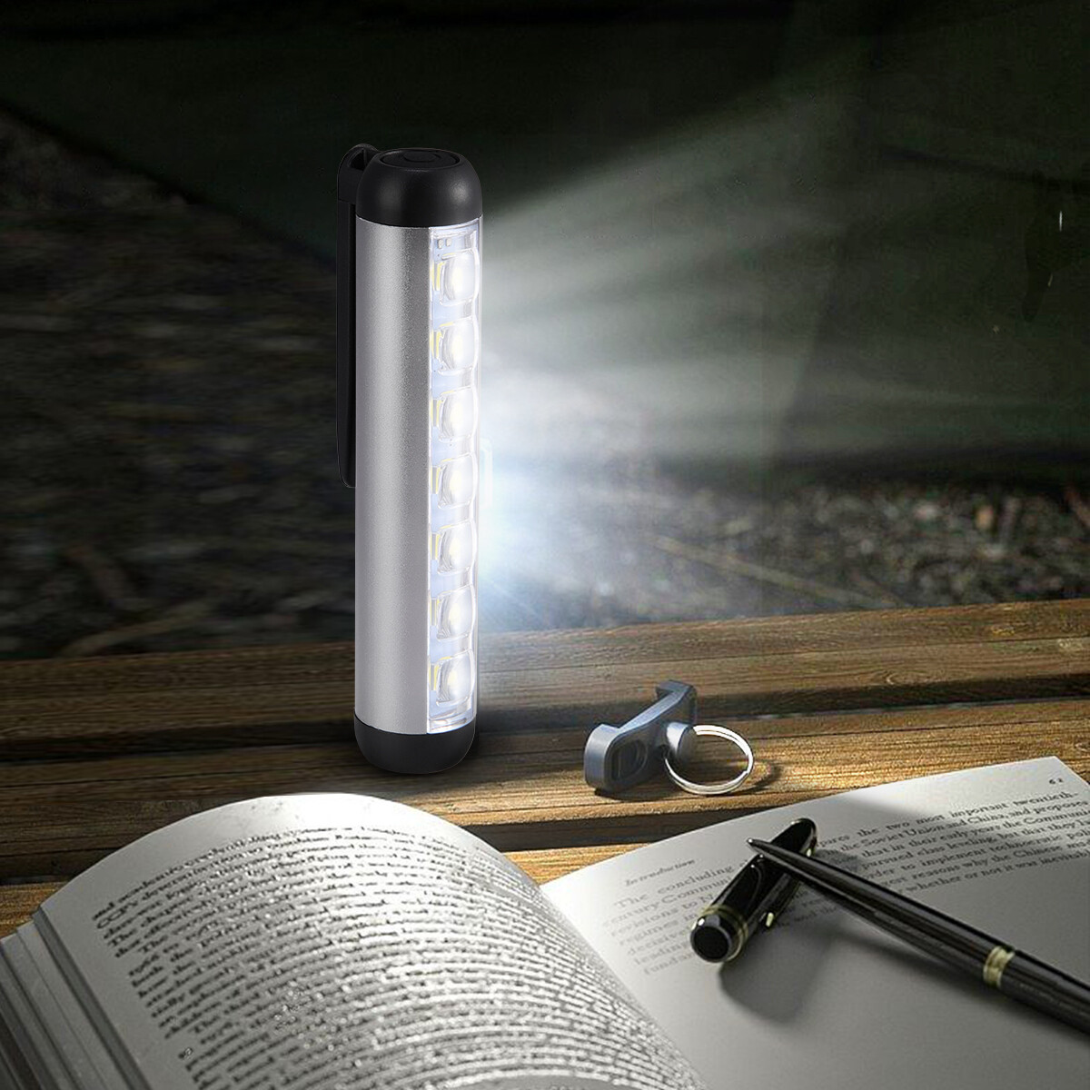 Pen Light Mini LED Magnetic Rechargeable Work Light Flashlights Pocket Light US