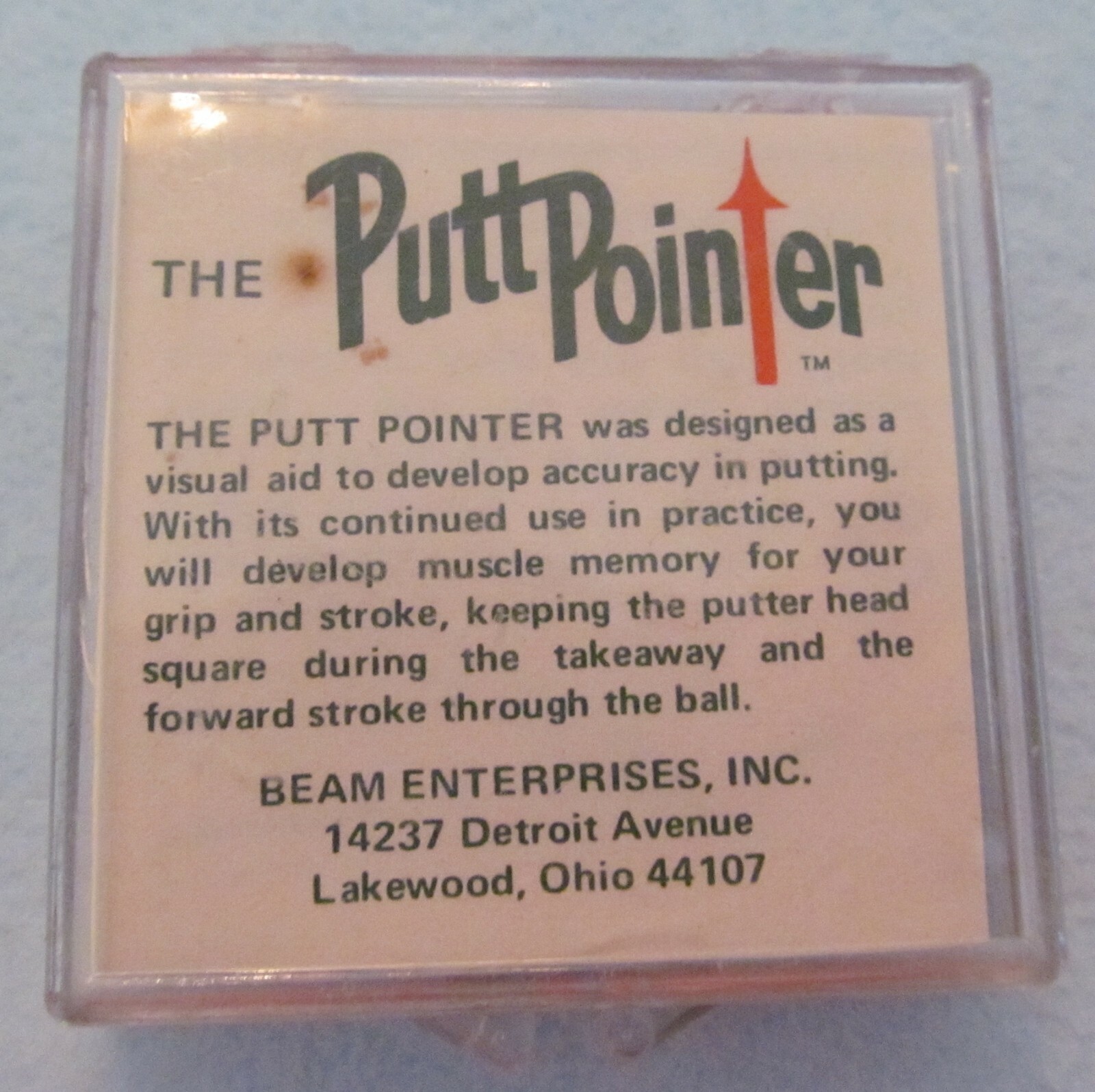 THE PUTT POINTER  NEVER USED  STILL IN THE ORIGINAL SMALL PLASTIC CASE  1977