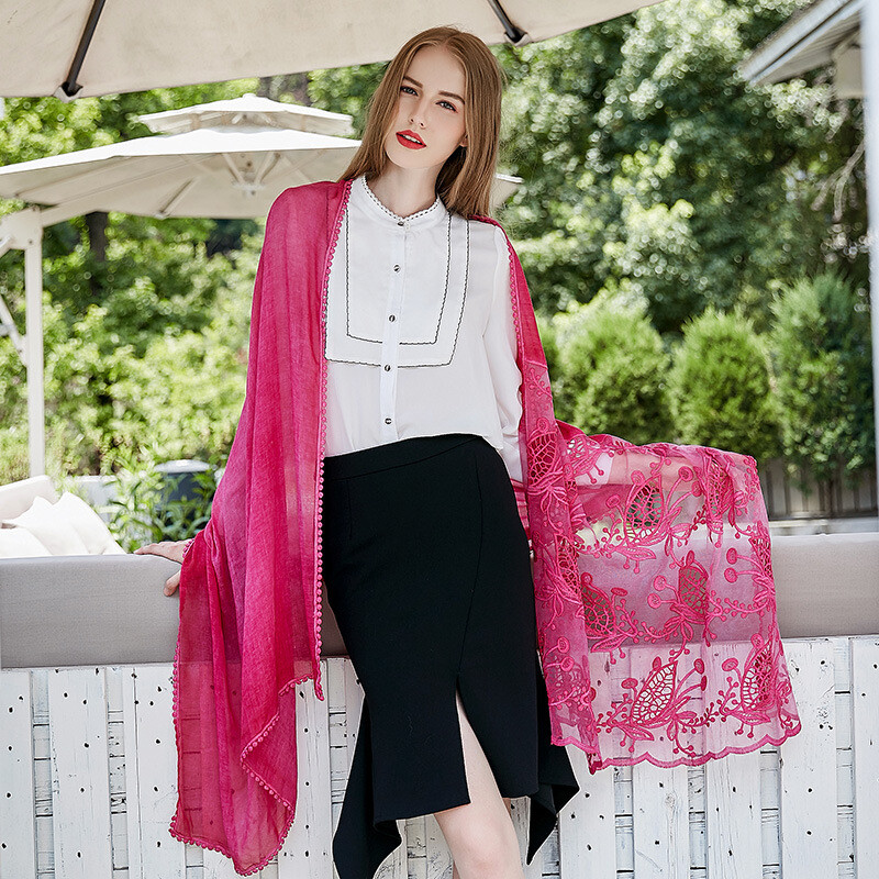 Women Ladies Lace Floral Lightweight Scarf Veil Church Mantilla Scarf Shawl Wrap