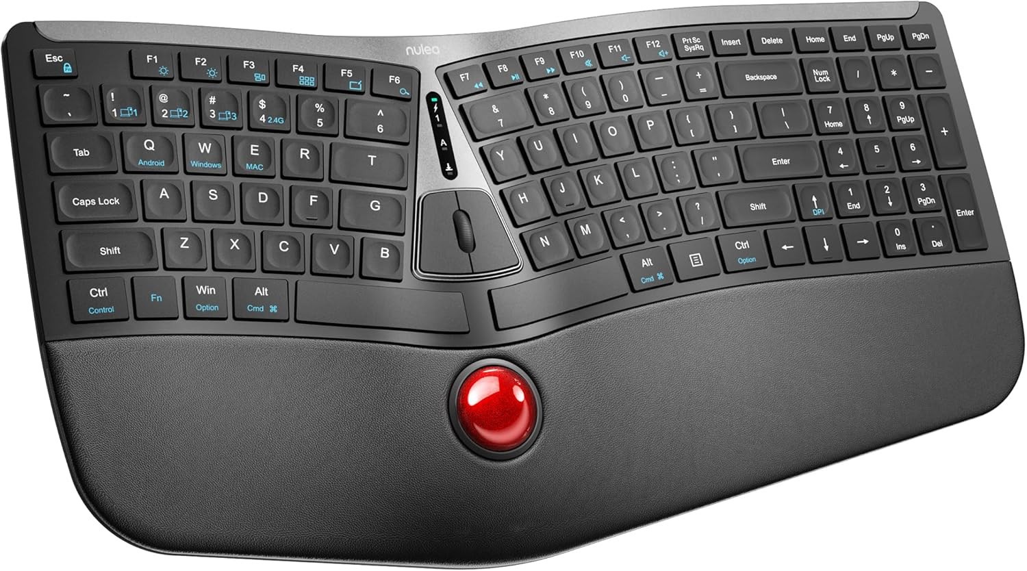 READ Nulea RT07 Wireless Ergonomic Split Keyboard Bluetooth USB C TRACKBALL READ