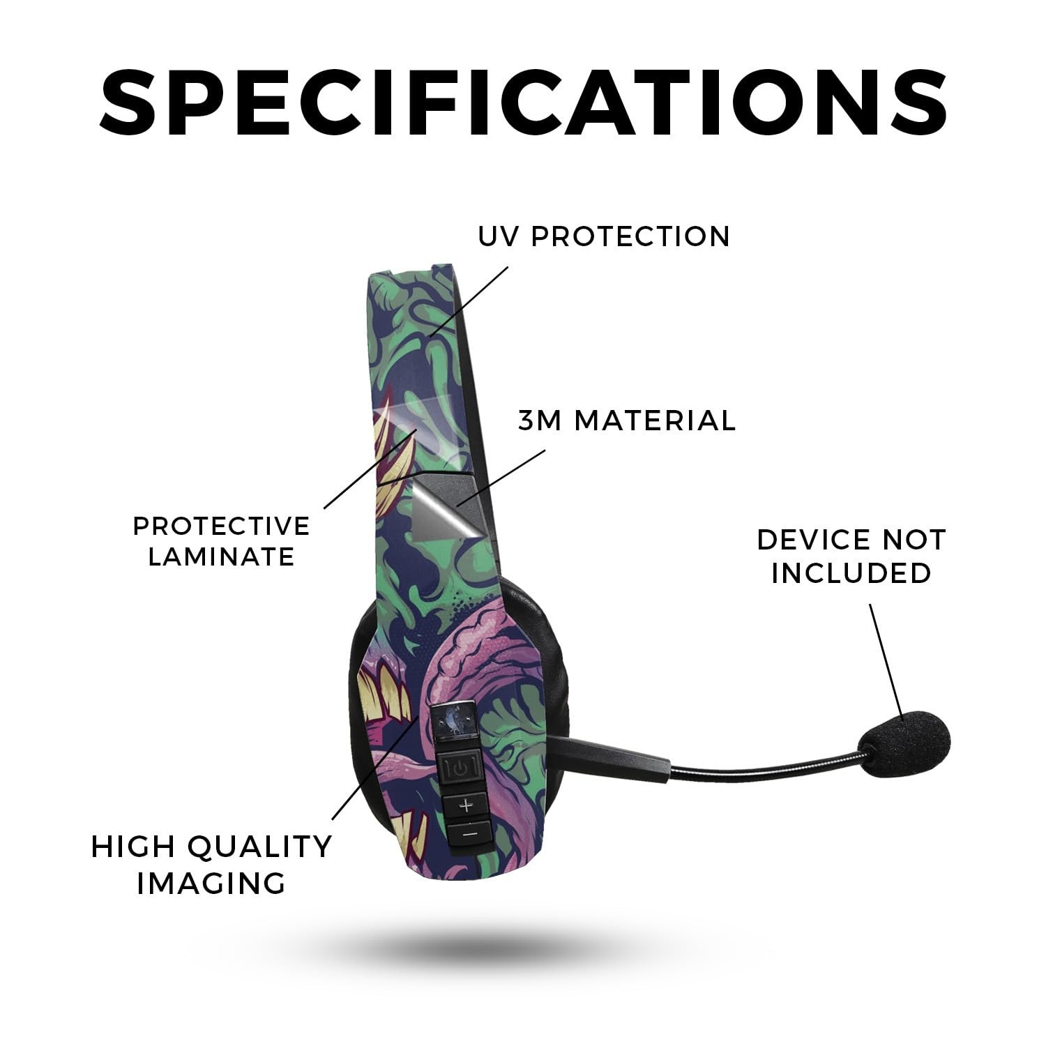 Eyes & Teeth 3M Vinyl Skin Decal Wrap for BlueParrott B450-XT Headset