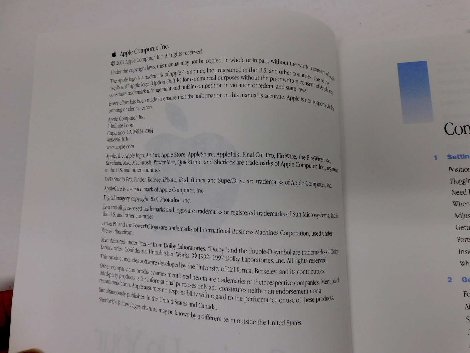 “Getting Started With Your PowerBook G4” Plus Misc Apple Paperwork VG Used Cond.