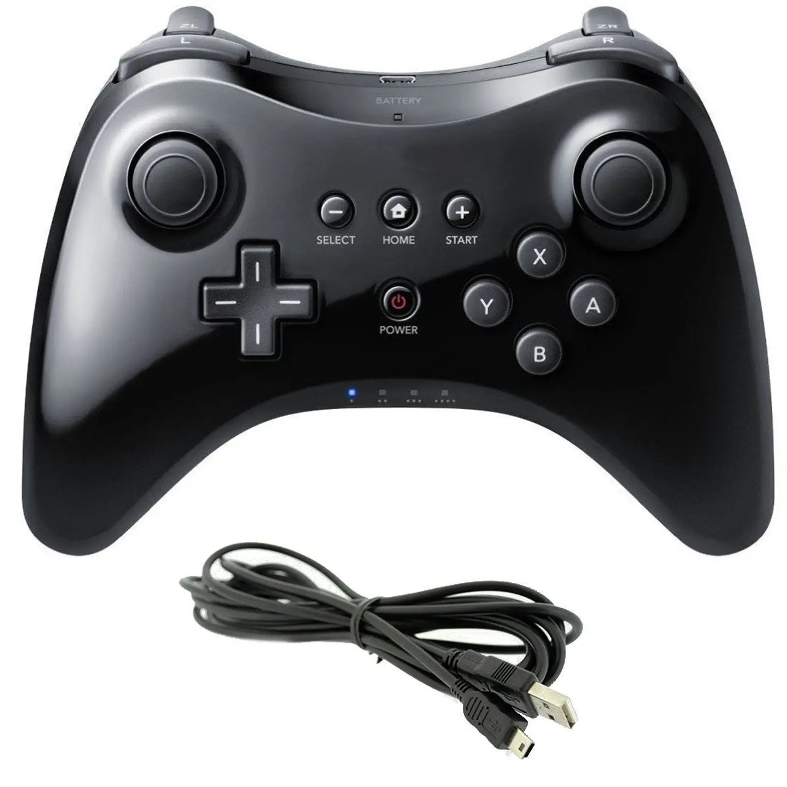 Black High Quality U Pro Bluetooth Wireless Controller for Nintendo Wii U