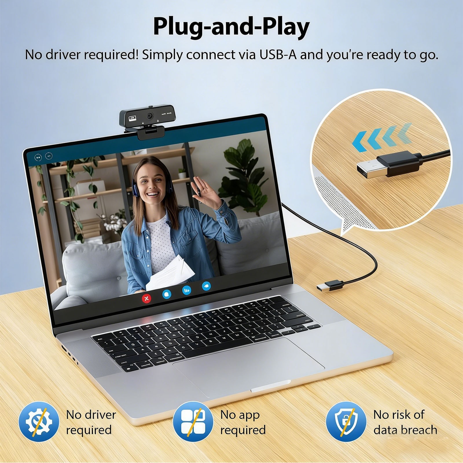 4K USB Webcam Built-in Microphone Autofocus Web Camera for PC Desktop Laptop