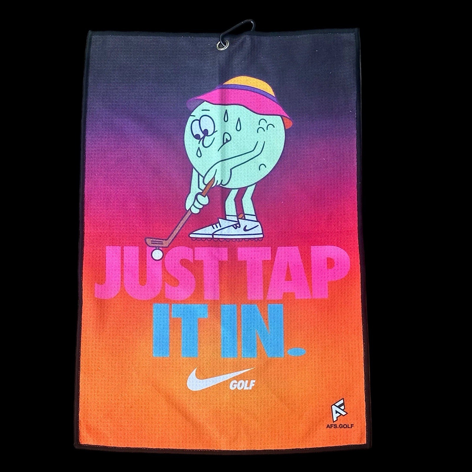 Nike Golf Tour Towel 16”x24” Double Sided AFS Swoosh - JUST TAP IT IN