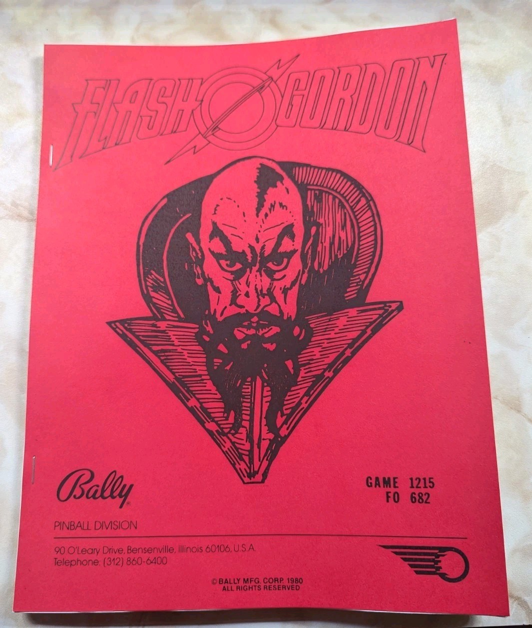 Bally 1980 Flash Gordon Pinball Machine Manual W/Fold Out Schematics HQ Reprint