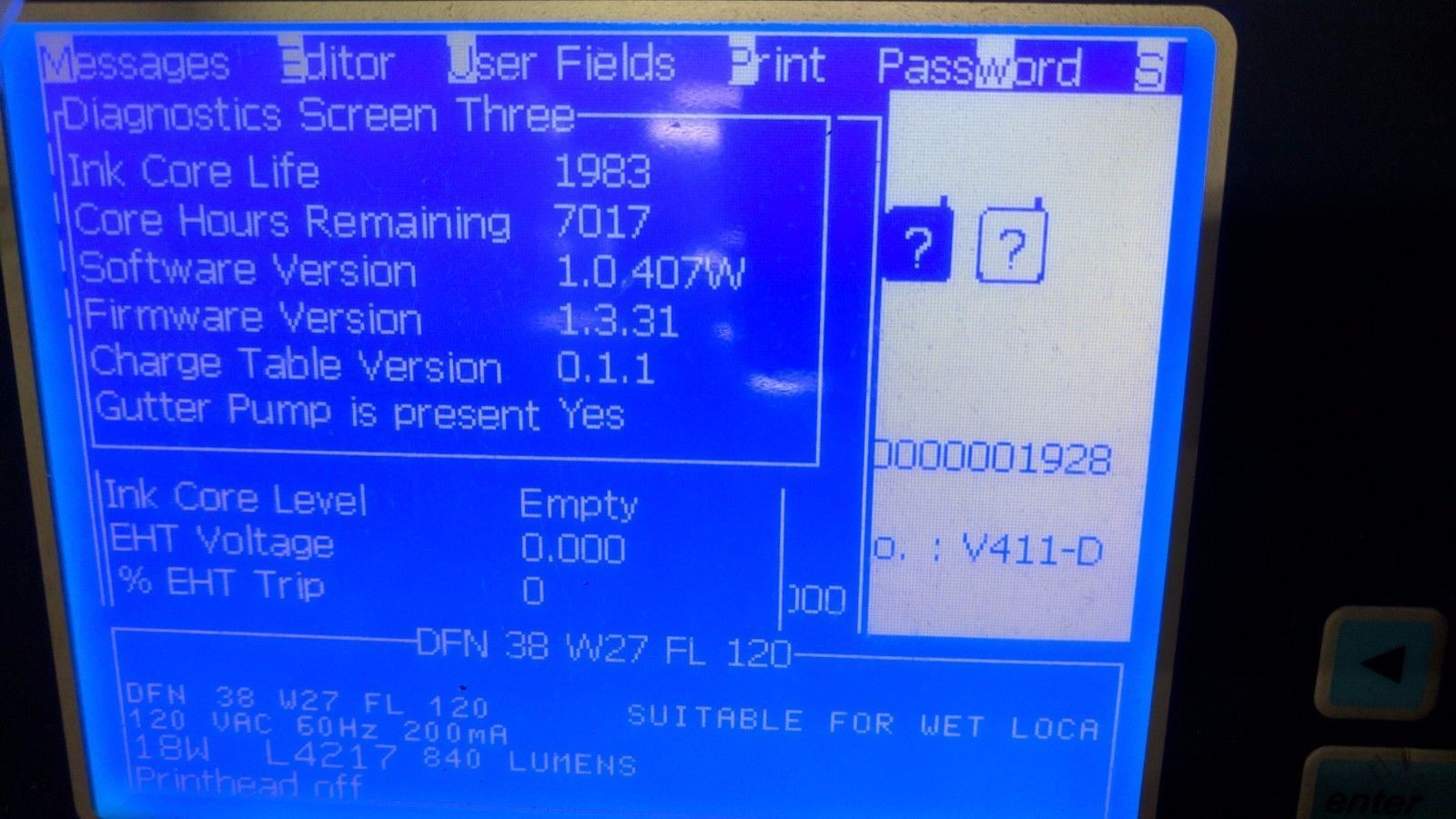 VIDEOJET 1510 Ink Jet marker coding with rotary indexing table
