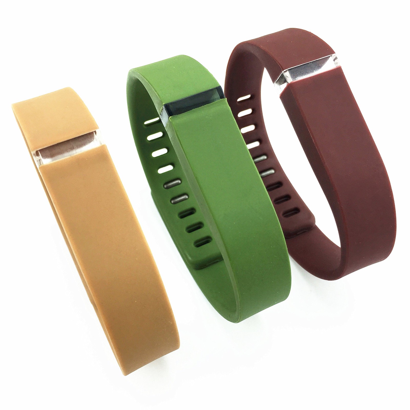 X-TECH Replacement Band With Clasps Champagne gold+Amy Green+Brown,Large, 2 Pack