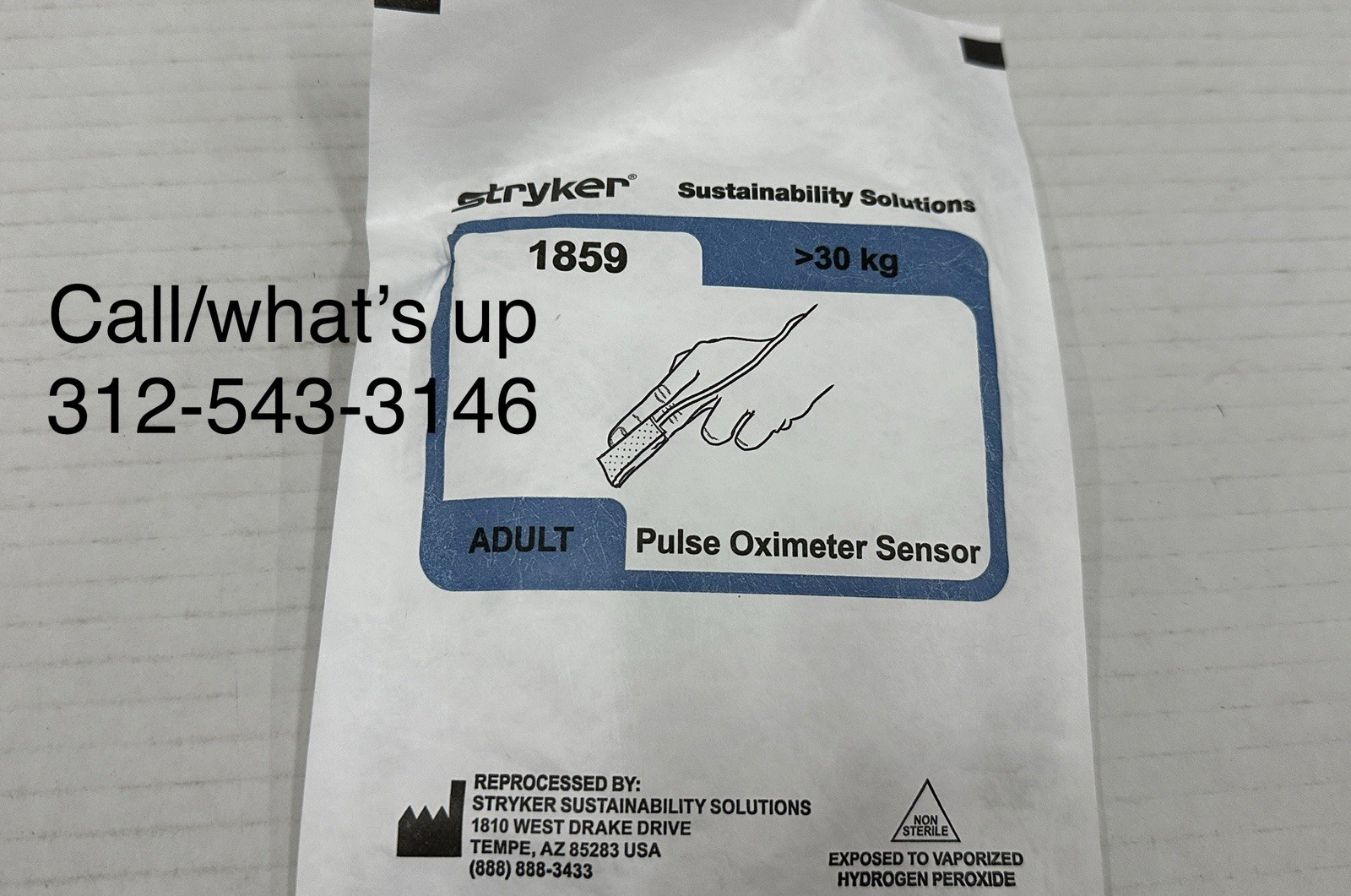 20 Stryker 1859 Adult Pulse Oximeter Sensor