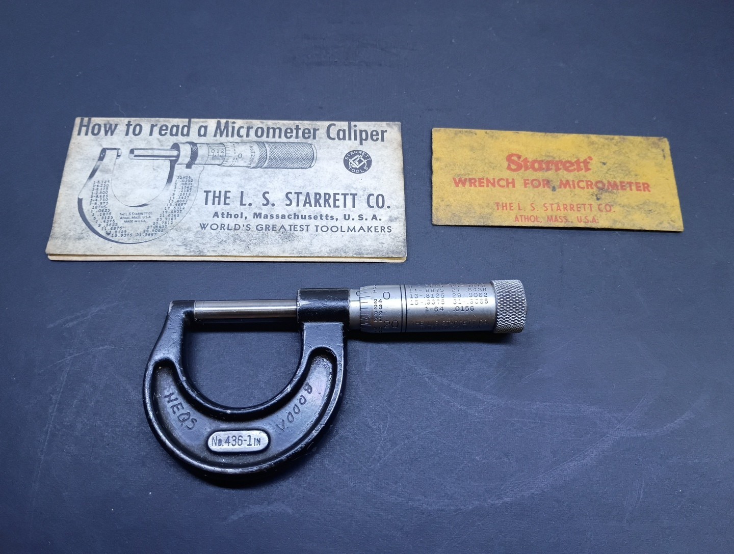 Starrett 436 Graduation Micrometer 1 Inch 0-1" .001"