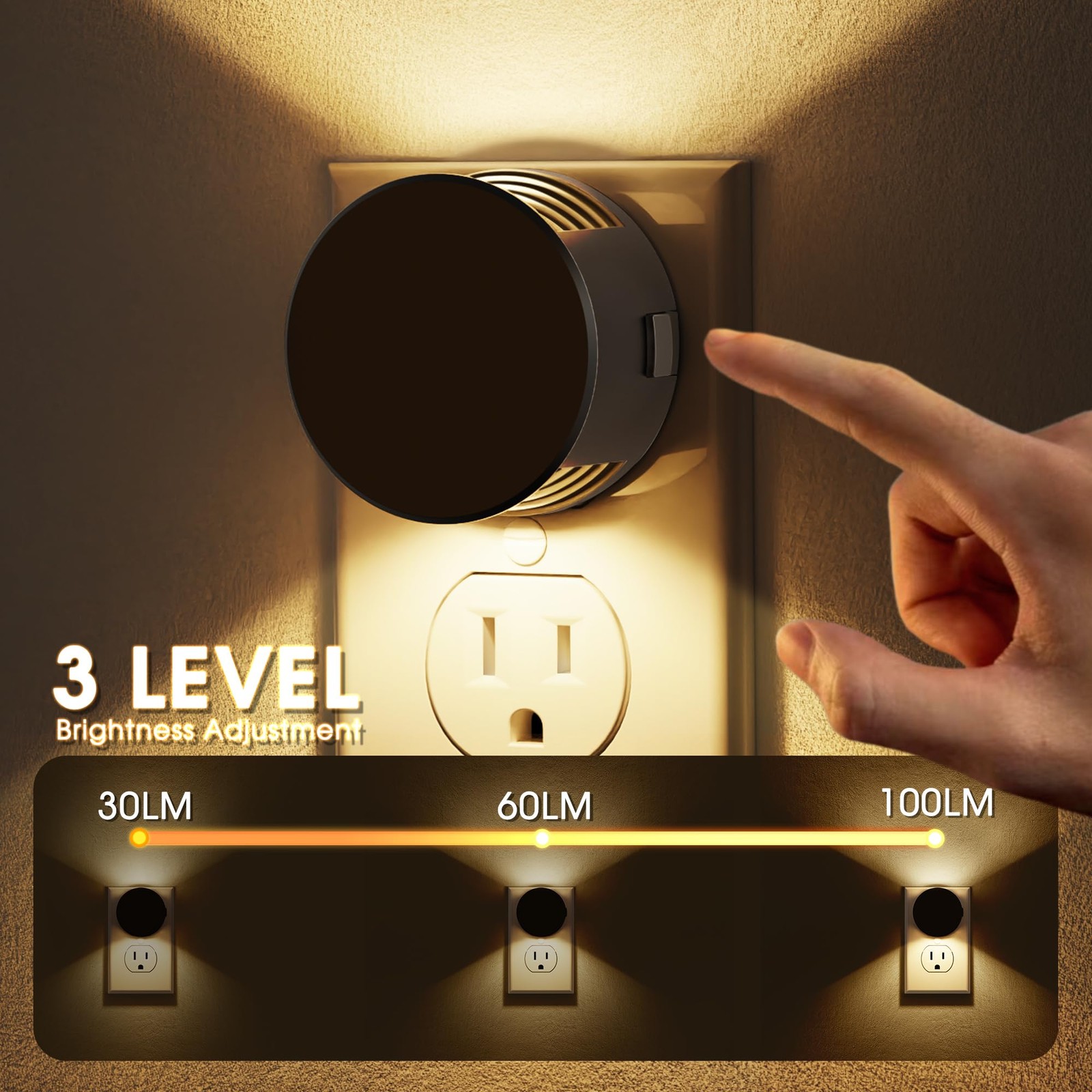 Night Lights Plug into Wall [2 Pack], Dusk to Dawn Sensor Nightlight, Brightn...