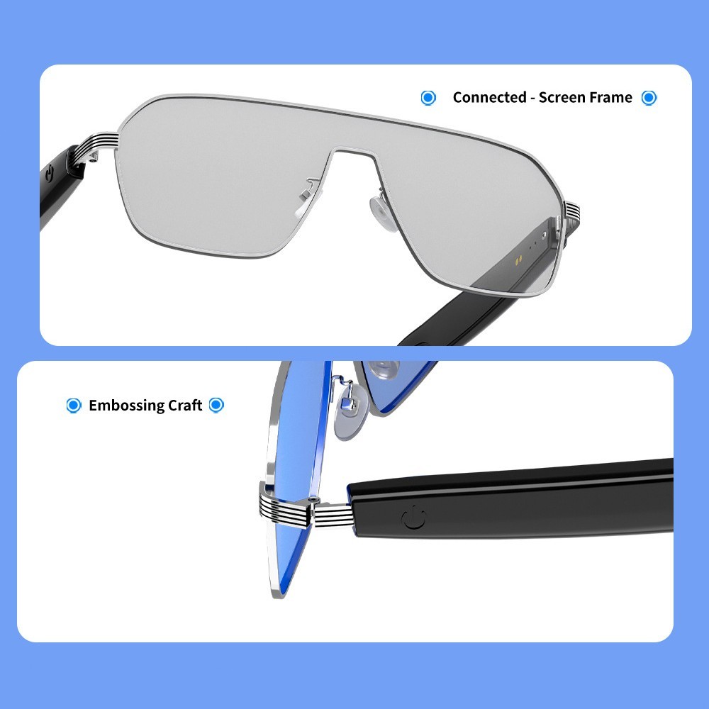 AI Translator Smart Glasses Touch Control Open-ear Bluetooth Headset Headphone