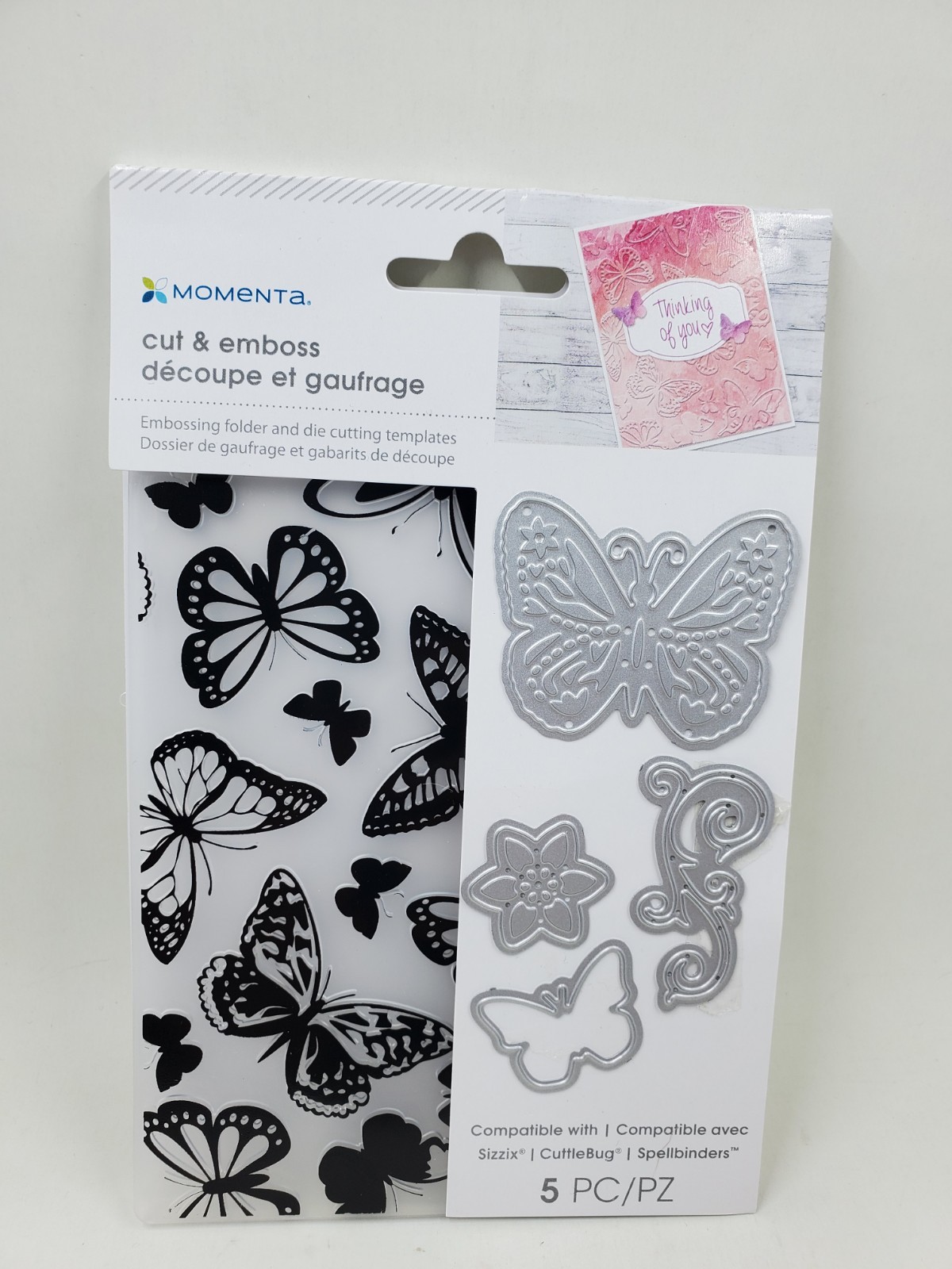 MO1 Momenta Butterfly Thin Metal Dies And Embossing Folder 6292