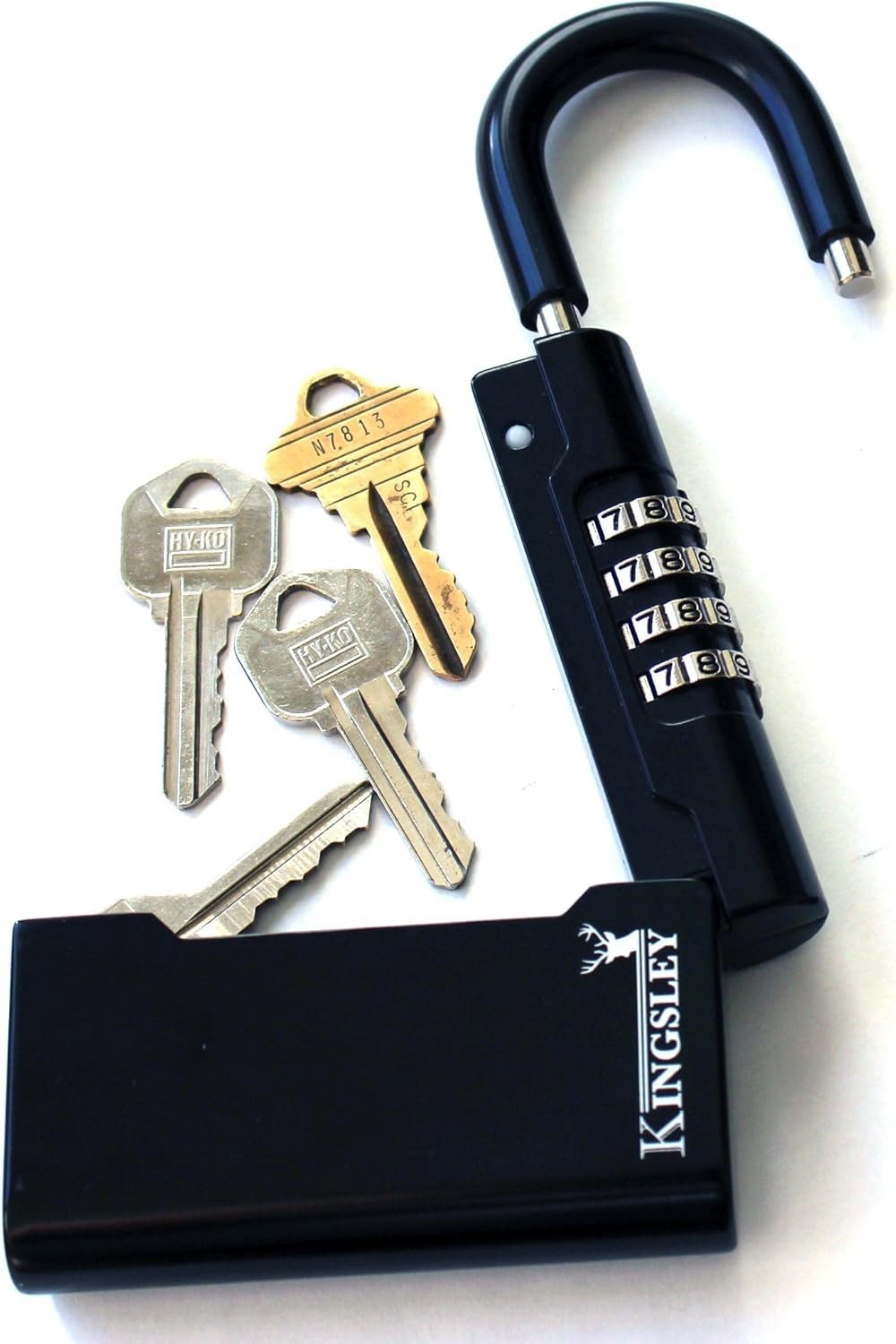 Portable Key Lock Box Resettable Combination Key Safe Black