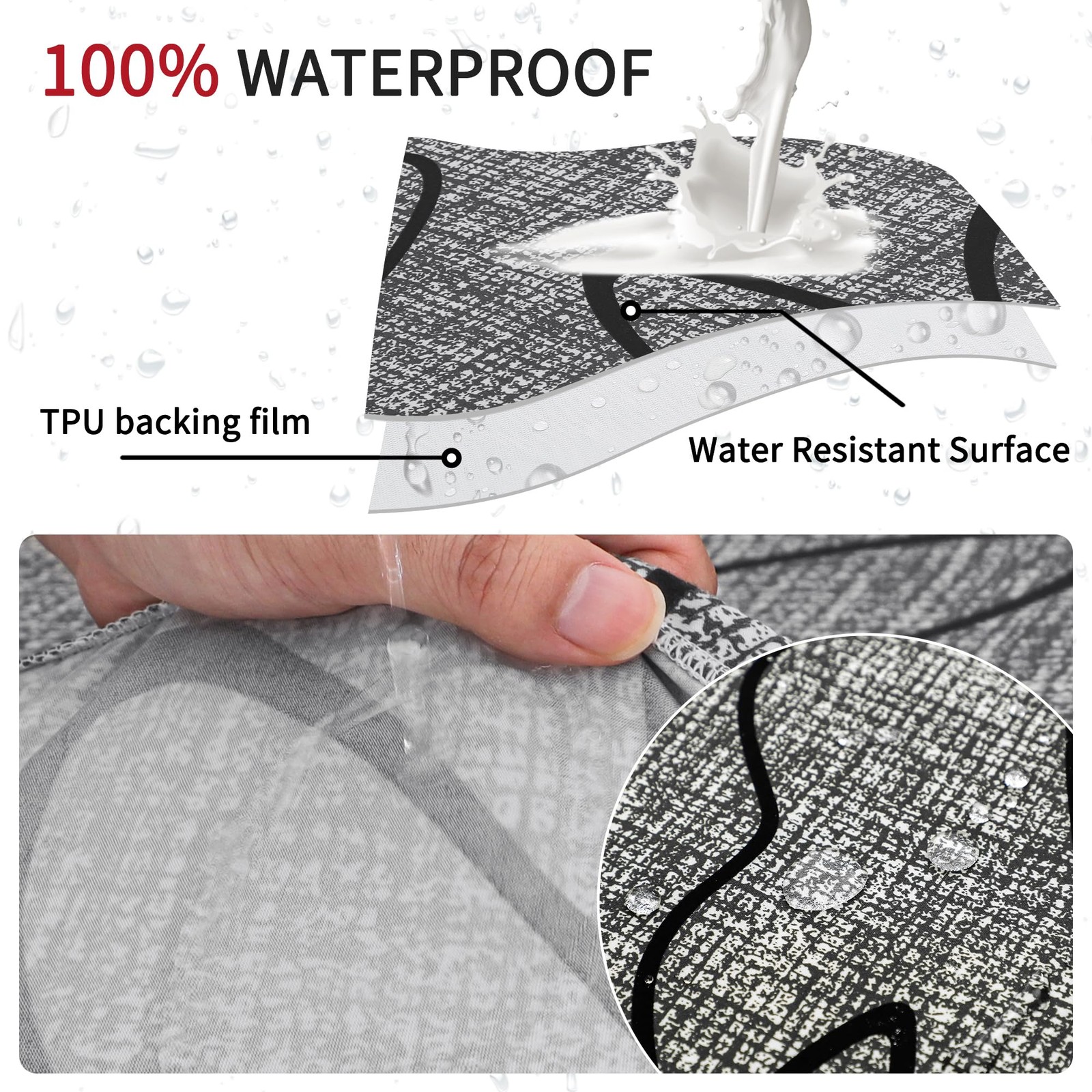 Waterproof Bar Stool Covers Rectangle Set of 4 Stretchable Patterned Seat Cov...