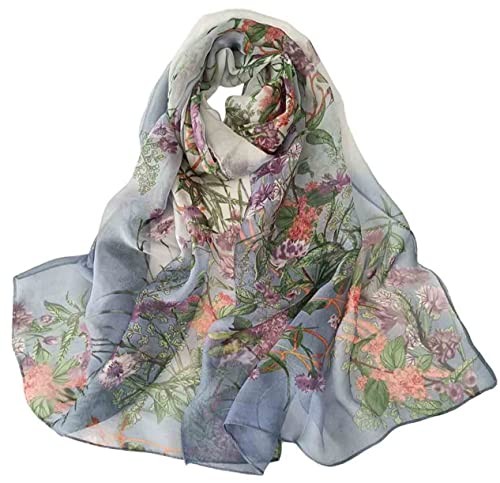 Pokeedioty Scarfs for Women Lightweight Scarves Elegant Floral Pattern Yh-127
