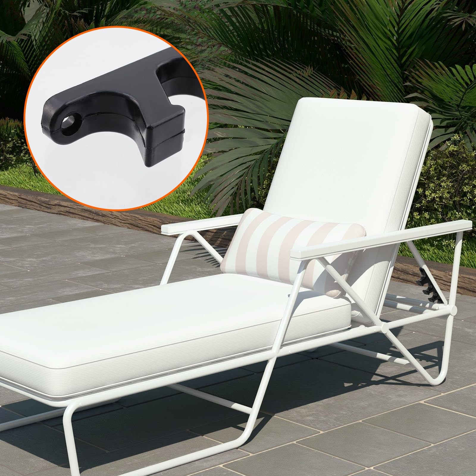 4pcs Adjustment Brackets for Chaise Lounges or Patio Outdoor Lawn Yard Furnit...