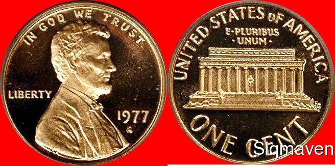 1977 S Lincoln Cent Deep Cameo Gem Proof