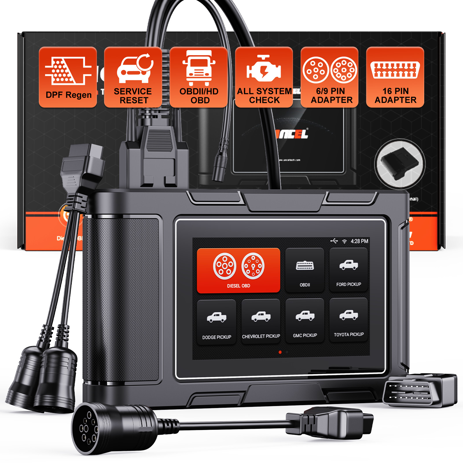 ANCEL HD3300 Heavy Duty Truck OBD2 Scanner Diagnostic Tool Full System DPF Regen
