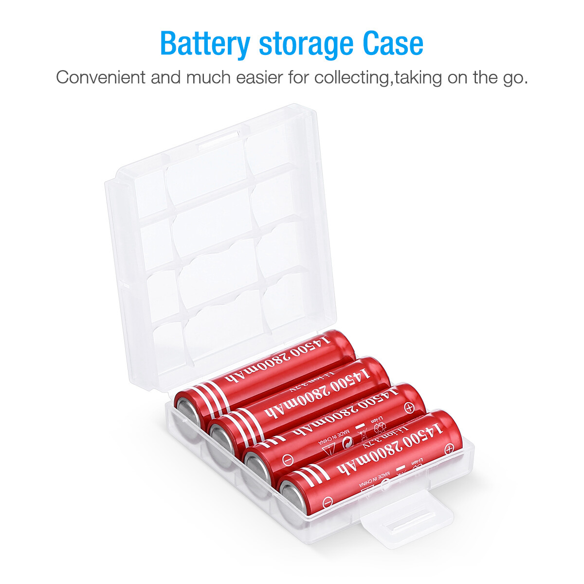 4X 14500 Battery 800mAh Li-ion 3.7V Rechargeable Batteries Cell For Flashlight