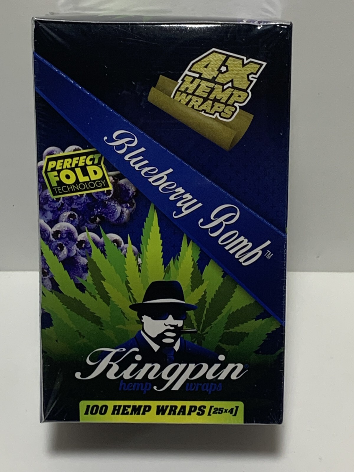 FULL BOX KINGPIN WRAPS - BLUEBERRY BOMB - 25 PACKS/ 4 toasted wraps per pack